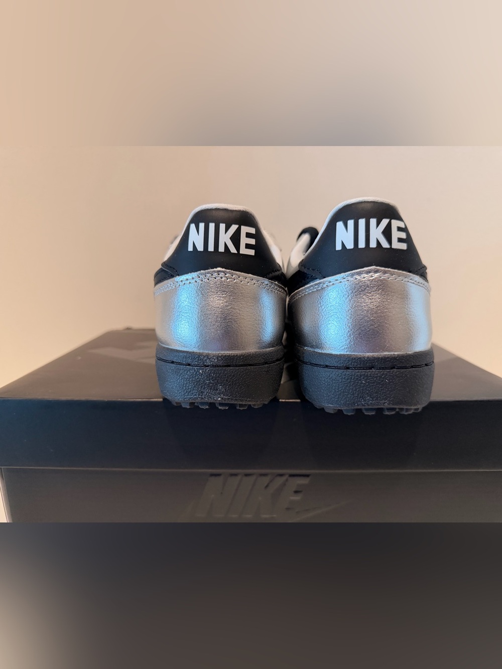 Nike Womens Field General Metallic Silver and Black Sneakers - Picture 11 of 15